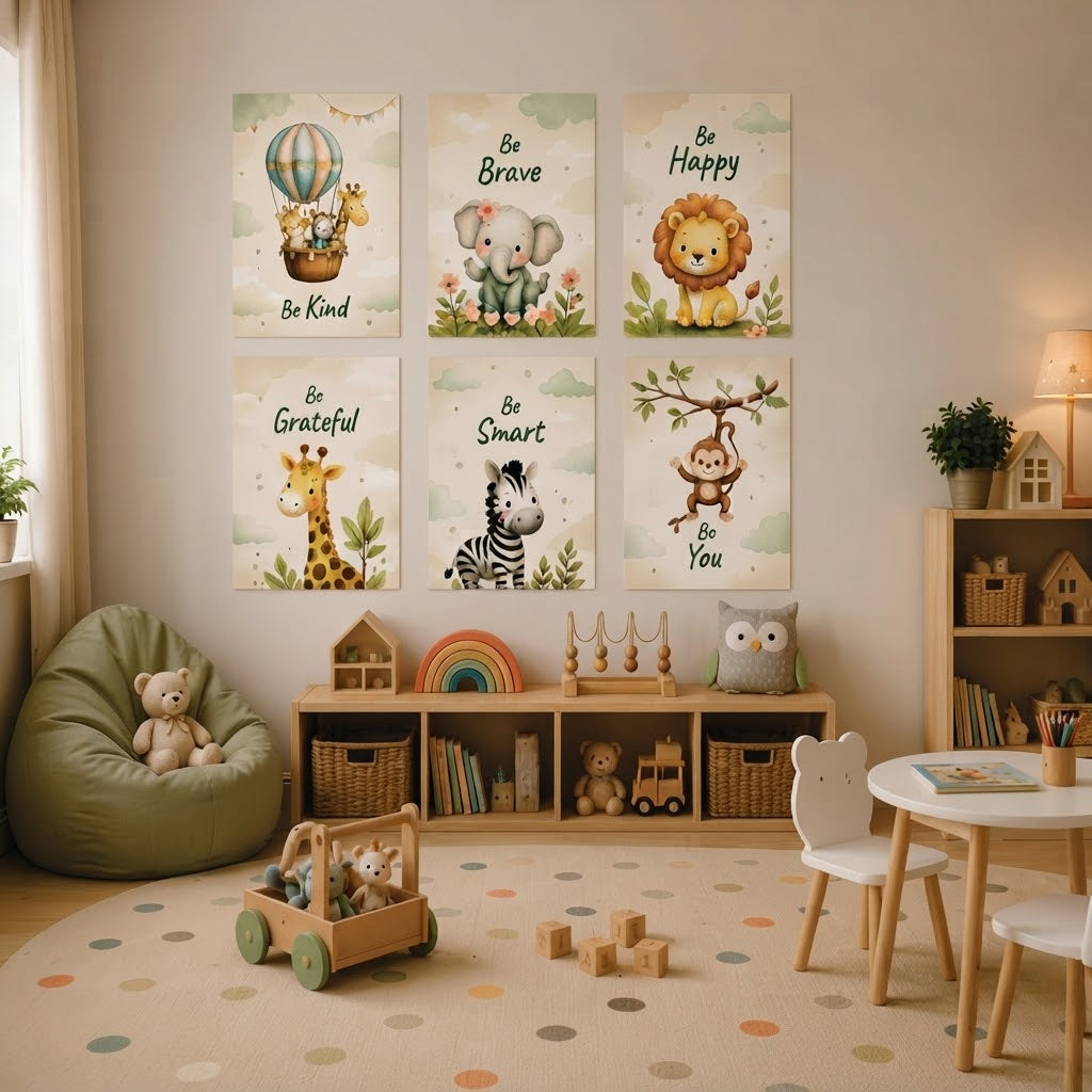 Kids Motivational Wall Art Frames (Set of 6)